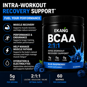 Aminoácidos de Cadena Ramificada (BCAA) en Polvo, Fabricados en Fábrica con Certificación cGMP en EE. UU., para la Recuperación Muscular, la Resistencia, la Reducción del Dolor, Suplemento Dietético Deportivo - Product Image 2