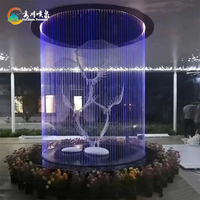 Decoración para el Hogar, Mini Cascada de Agua con Efecto de Luz LED para Interiores, Adornos de Jardín, Cortina de Agua Lluviosa, Descuentos