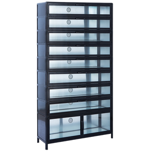 超狭い高垂直靴ラック-家庭用多層ステンレス鋼キャビネット強化ガラスドア付き - Product Image 3