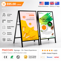 Boîte à lumière LED dynamique ultra-mince MACCAN AShape, cadre en aluminium, épaisseur 15,25 mm, film souple remplaçable, impression UV, 4000 lumens
