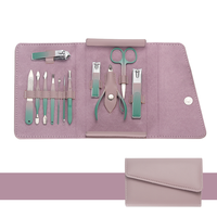 Kit de manucure et pédicure personnel 12 pièces/ensemble, outils pour les ongles, ensemble de manucure avec sac en cuir