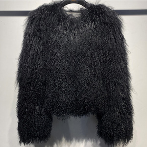Giacca di Lusso in Vera <span class=keywords><strong>Pelliccia</strong></span> d'Agnello Mongola per Donna, Vendita all'Ingrosso - Product Image 5
