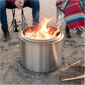 Foyer de table extérieur sans fumée sans fumée Poêle à feu de joie portable Double couche 304