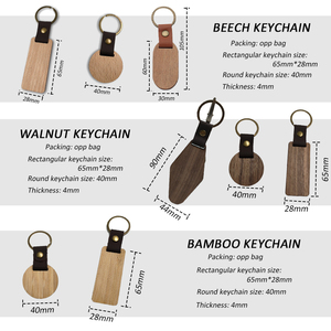 Lớn hình chữ nhật khắc gỗ khoảng trống Keychain với gỗ <span class=keywords><strong>Key</strong></span> tag - Product Image 2