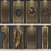 Paravent décoratif intérieur en métal plaqué or sculpté sur mesure OEM ODM pour projet commercial