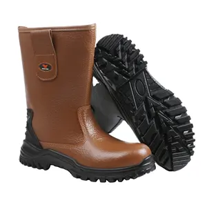 Braun schwarz Nubuck Leder Stahl Zehenkerze Goodyear Welted PU Sohle lässig Stahlzehe Herren Arbeitsstiefel Sicherheitsschuhe für Männer