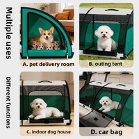 Sac de transport pliable grande capacité pour animaux de compagnie, en maille Oxford respirante avec fermeture éclair, pour chiens et chats de petite/moyenne taille, design classique, charge maximale 25 kg