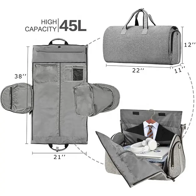 Organizzatore di valigie per indumenti senza rughe e pulito intelligente personalizzato da 19 pollici con scomparto per Laptop per donne World Traveller