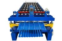 Máquina para Fabricar Paneles de Techo Corrugados Trapezoidales de Metal de Doble Capa con Recubrimiento de Color, Venta Directa de Fábrica