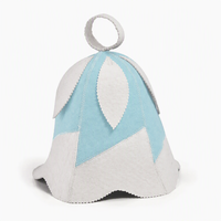 Chapeau de sauna traditionnel en feutre de laine de mouton blanc et gris pour spa et hammam, vente en gros