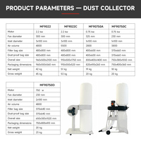 Dépoussiéreur à bois extracteur de poussière aspirateur à seau unique Vertical Mobile pour la poussière de déchets de bois