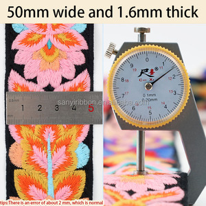 The Latest Fresh Style 2-inch Floral Embroidered Polyester Rcotton Webbing for Hat Clothing Accessories Ribbon Camera <strong>Straps</strong> - Product Image 2
