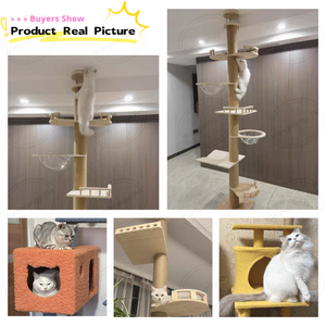 Verschiedene Formen Moderner Luxus-Kratz baum 50 Zoll 72 Zoll 109 Zoll 5-stufiger Katzen turm für große Katze - Product Image 6