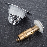 Filtro de desagüe universal de acero inoxidable para lavabo con tapón emergente y atrapapelos, para baño, Reino Unido