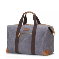 Vintage En Cuir Ciré Toile Sac de Voyage Sac Week-End Sport Sac À Main Designer