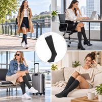 Chaussettes de Compression Favorables Ample Genou Anti-Gonflement Polyester Voyage Confort et Circulation