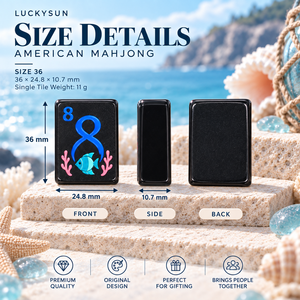 Unique 160 Pcs American Mahjong Tile Set Portable Black Ocean Design Acrylic Mahjong Tiles for Club Meetup - Product Image 2