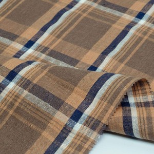 Tissu en lin <span class=keywords><strong>français</strong></span> naturel de haute qualité 100% lin, doux pour la peau, 121 g/m², 135 cm, rayé et à carreaux teints en fil, pour chemises et vêtements - Product Image 3