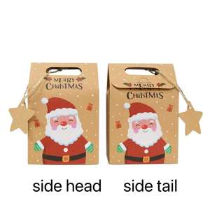 Festival de Navidad Santa Elf Muñeco de nieve Oso Reno Kraft Diseños con etiquetas de estrellas Goodie Regalo Cajas de dulces - Product Image 4