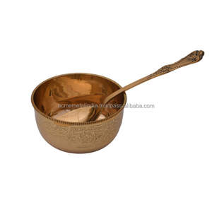 Luxury 100% Brass Dinnerware Set with Engraving Work Home Kitchenware Tabletop Food Serving Elegant Thali Design Set - Product Image 4