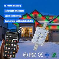 Éclairage de Noël extérieur permanent IP68, 48V, contrôleur intelligent Wifi, lumières ponctuelles Rgbic pour l'extérieur des bâtiments