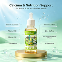 Calcium soluble dans l'eau pour oiseaux, perroquets, gluconate de calcium, lactate avec vitamine B2, zinc, fer, L-thréonine, flacon de 30 ml