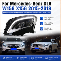 Pour Mercedes Benz Classe GLA W156 X156 2015-2019, mise à niveau Facelift, configuration haut de gamme, ensemble de phares à LED à double lentille de projection
