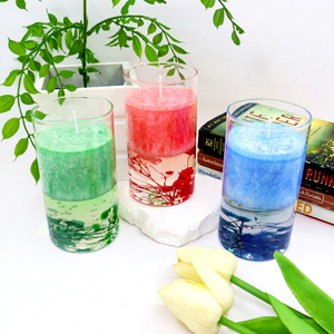 Velas Aromáticas Artísticas Coloridas en Frascos de Vidrio con Cera de Gel, Aroma de Aromaterapia, Forma de Flor, Sin Humo, Estilo Moderno, Decoración Navideña para el Hogar - Product Image 6