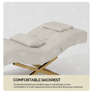 Turri, juego completo de silla de esteticista con cama de pestañas de espuma viscoelástica, cama de pestañas de Spa hidráulica ergonómica curvada de lujo con lámpara de carrito - Product Image 5