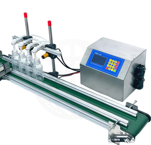เครื่องบรรจุของเหลวอัตโนมัติขนาดเล็กแบบสี่หัวพร้อมสายพานลำเลียง - Product Image 1