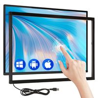 Nouveau cadre d'écran tactile infrarouge USB multi-systèmes de 21,5 pouces pour usage professionnel, formation et bureautique, certifié ROHS, en verre