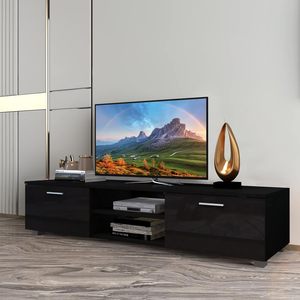 Mueble de <span class=keywords><strong>TV</strong></span> Moderno con 2 Gabinetes de Almacenamiento, Centro de Entretenimiento para <span class=keywords><strong>TV</strong></span> de <span class=keywords><strong>55</strong></span>, 60 y 65 Pulgadas, <span class=keywords><strong>Mesa</strong></span> de Consola Simple para Televisión - Product Image 6