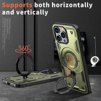 Nouveau Design Armure Magnétique Téléphone étui pour iphone 17 Air 16 16e 15 14 Pro Max 13 12 11 Plus 360 ° Rotation Stand Couverture