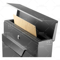 Boîte aux lettres moderne en acier inoxydable résistant aux UV avec compartiment pour journaux pour extérieur, maison, appartement, jardin