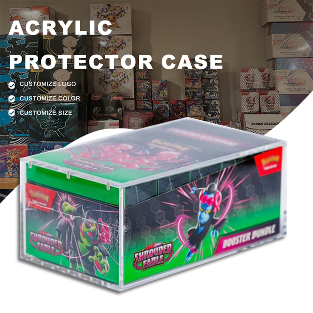 Acrylic Paldean Fates Pokemon 151 Booster Bundle Display Case  for Pokemon 10 Booster Bundle Display Case