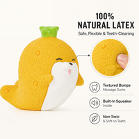 Jouet couineur pour chien en latex naturel, jouet à mâcher pour chien en forme d'ananas et de léopard, jouet de dentition doux pour chiots et chiens de petite et moyenne taille