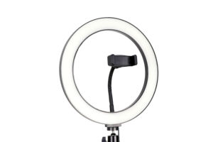 Treppiede professionale in diretta Streaming con luce ad anello a LED per <span class=keywords><strong>YouTube</strong></span> TikTok <span class=keywords><strong>Video</strong></span> Broadcasting regolabile in altezza - Product Image 4