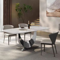 Ensemble de table à manger rectangulaire de luxe avec 6 ou 8 chaises, meubles de salle à manger, tables à manger en marbre