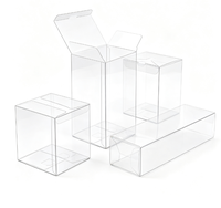 Boîte cadeau pliable en plastique transparente, boîte rectangulaire en PET PVC acétate, boîte d'emballage transparente pour bonbons, mariage, fête, petits cadeaux