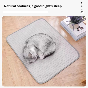 Hunde-Kühlmatte Sommer-Kühlbett Langlebiges Atmungsaktives Polyester Einfaches Design Waschbar Hitzebeständig Verstellbare Haustier-Kühlmatte - Product Image 6