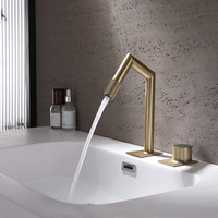 Robinet de lavabo mural moderne en laiton massif chromé, monotrou, monocommande, certifié NSF, avec cartouche céramique à débit contrôlé