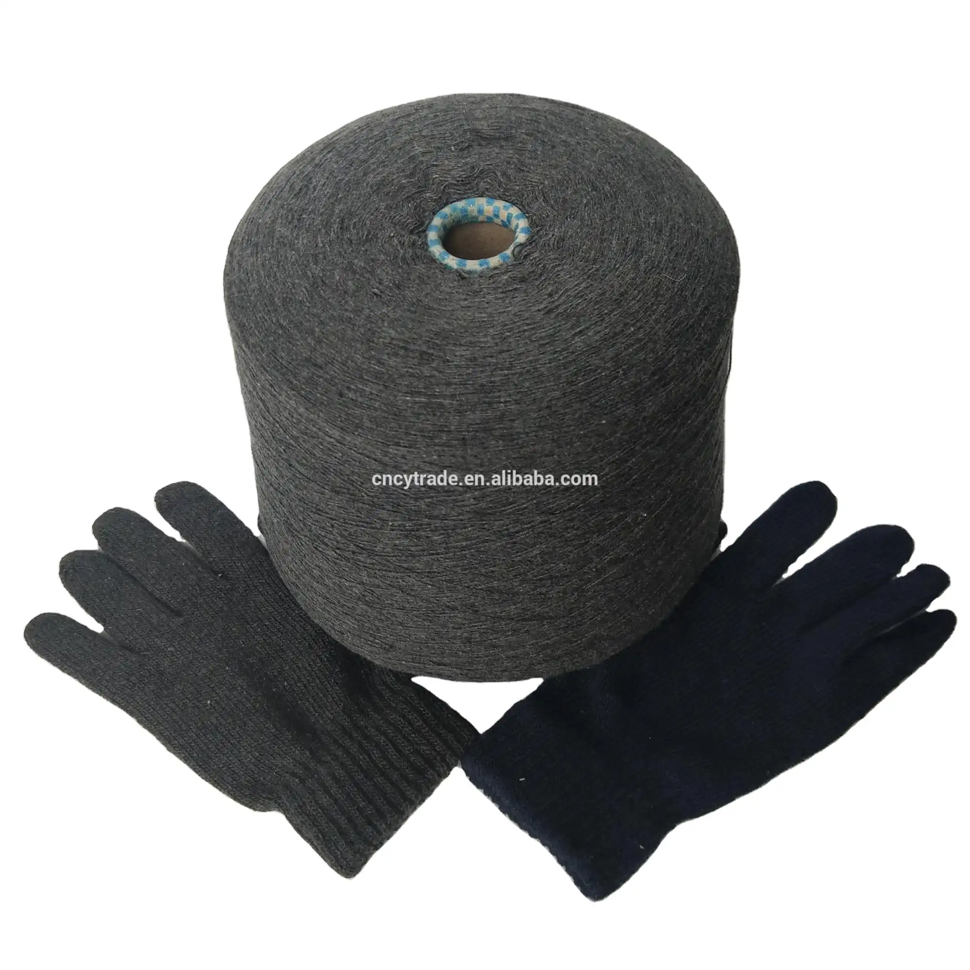 Cotton polyester blended recycled glove yarn for knitting PVC gloves or cotton gloves