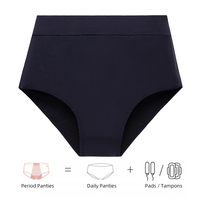 Culotte menstruelle taille haute 4 couches anti-fuite pour femme
