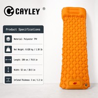 Matelas de camping gonflable avec pompe à pied intégrée, oreiller intégré, matelas pneumatique ultraléger pour la randonnée, le camping en tente et les voyages