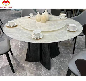 Bàn trà đá cẩm thạch trắng trong suốt kiểu thời kỳ băng hà, mặt đá <span class=keywords><strong>onyx</strong></span> được chiếu sáng phía sau, dày 18mm-20mm, đánh bóng, dùng trong nhà, mặt bàn tiếp khách, bảo hành 1 năm - Product Image 3