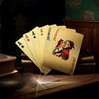 Cartes à jouer de luxe en PVC couleur or, imperméables, finition dorée et argentée, jeu de poker personnalisable, cartes en carton