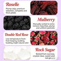 Té de Hibisco, Rosa y Morera para la Energía - Bolsitas de Té Piramidales con Hierro Natural para Mujeres