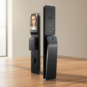 Serrure intelligente avec caméra de surveillance infrarouge HD, fabrication sur mesure, vente en gros, noir, moka, brun, carte NFC, empreinte digitale, veine palmaire - Product Image 1