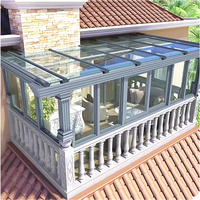Sunshine House modèle 3D personnalisé serre en verre isolant cadre en aluminium double verre arrière-cour véranda conception pour villas