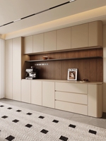 Buffet compact sur mesure avec surface anti-rayures, meuble autoportant pour petit condo, café ou salle à manger